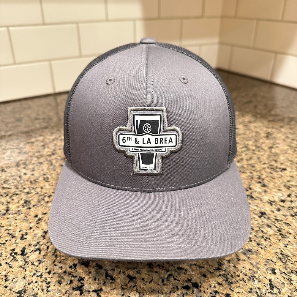 6TH & LA BREA Brewery Yupoong Trucker Hat  Adjustable Gray Mesh Snapback
